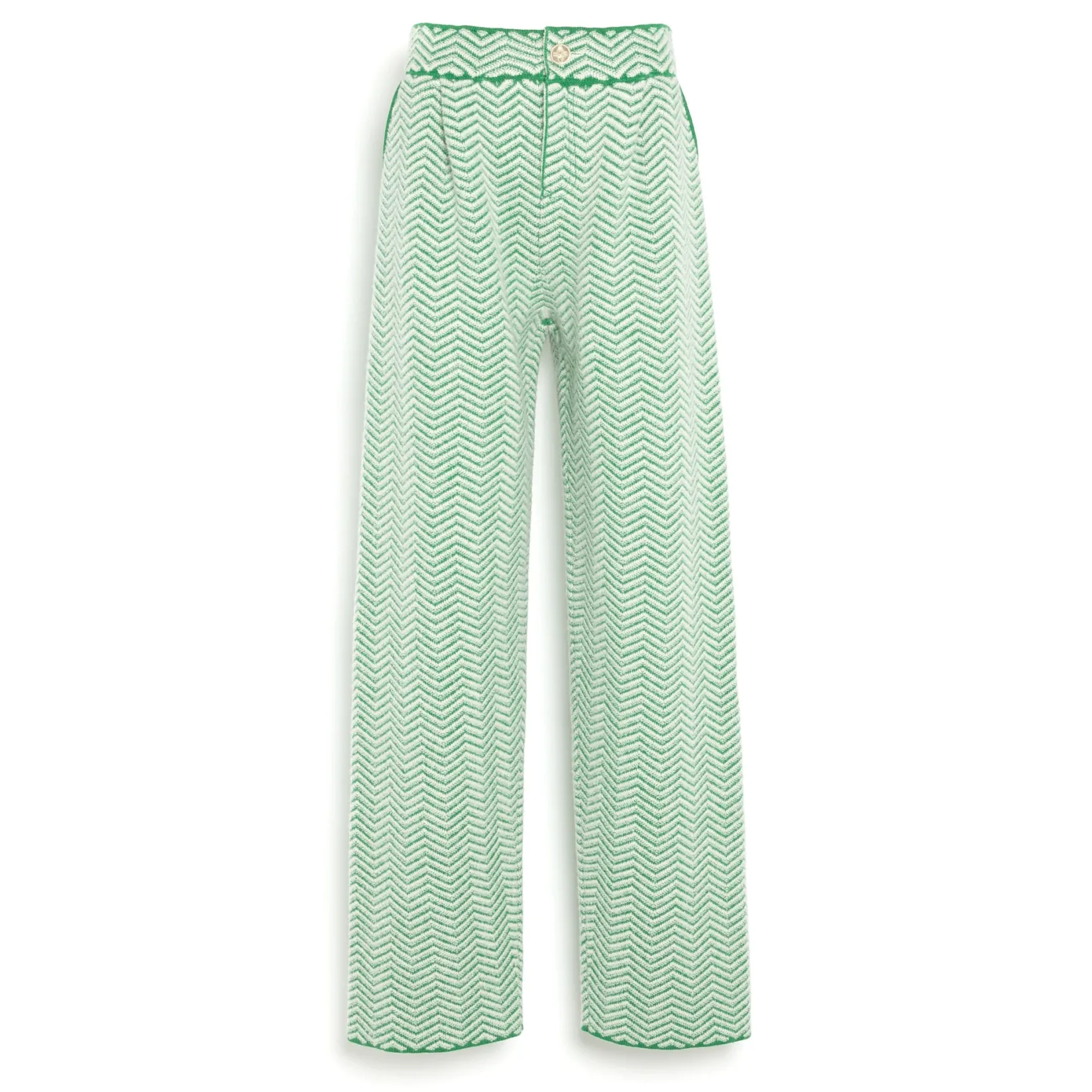 Women Barrie Trousers in cashmere, wool and silk with a chevron motif