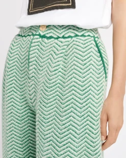 Women Barrie Trousers in cashmere, wool and silk with a chevron motif