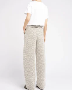 Women Barrie Trousers in cashmere, wool and silk with a chevron motif