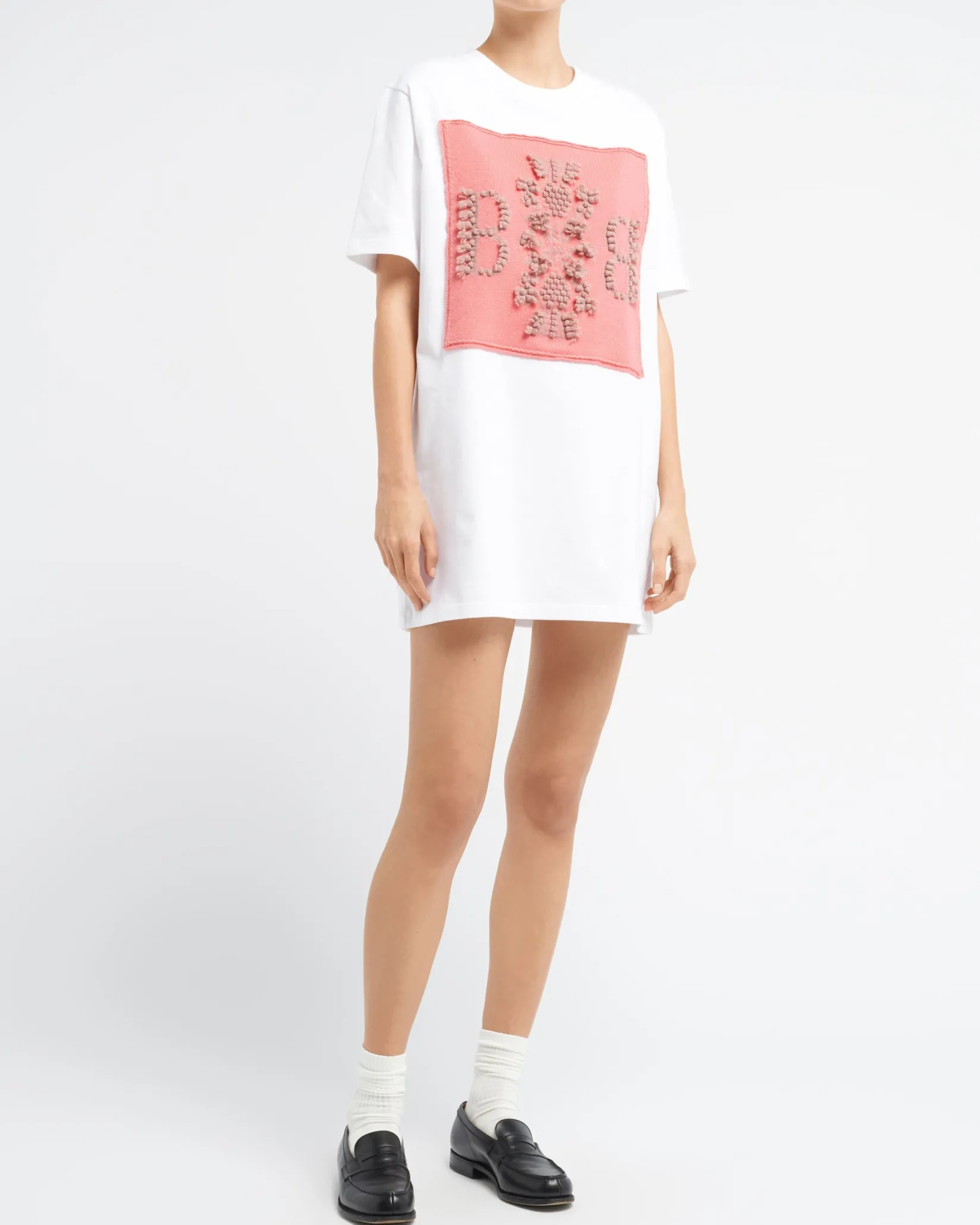 Women Barrie T-shirt dress with logo cashmere patch