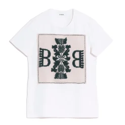 Women Barrie T-shirt with logo cashmere patch