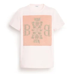 Women Barrie T-shirt with logo cashmere patch