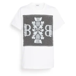 Women Barrie T-shirt with logo cashmere patch