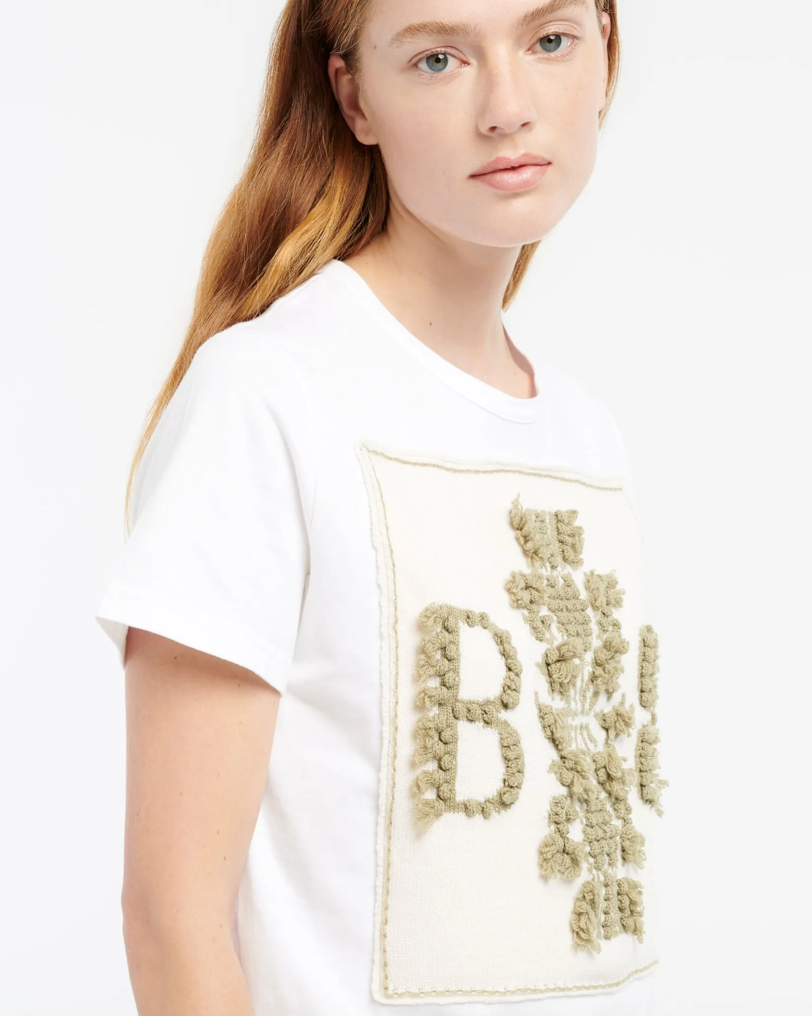 Women Barrie T-shirt with logo cashmere patch