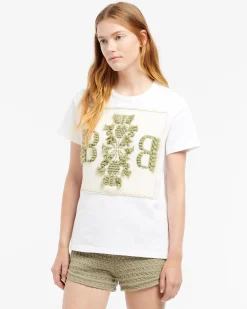 Women Barrie T-shirt with logo cashmere patch