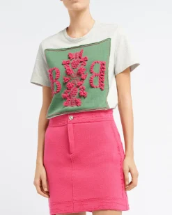 Women Barrie T-shirt with logo cashmere patch