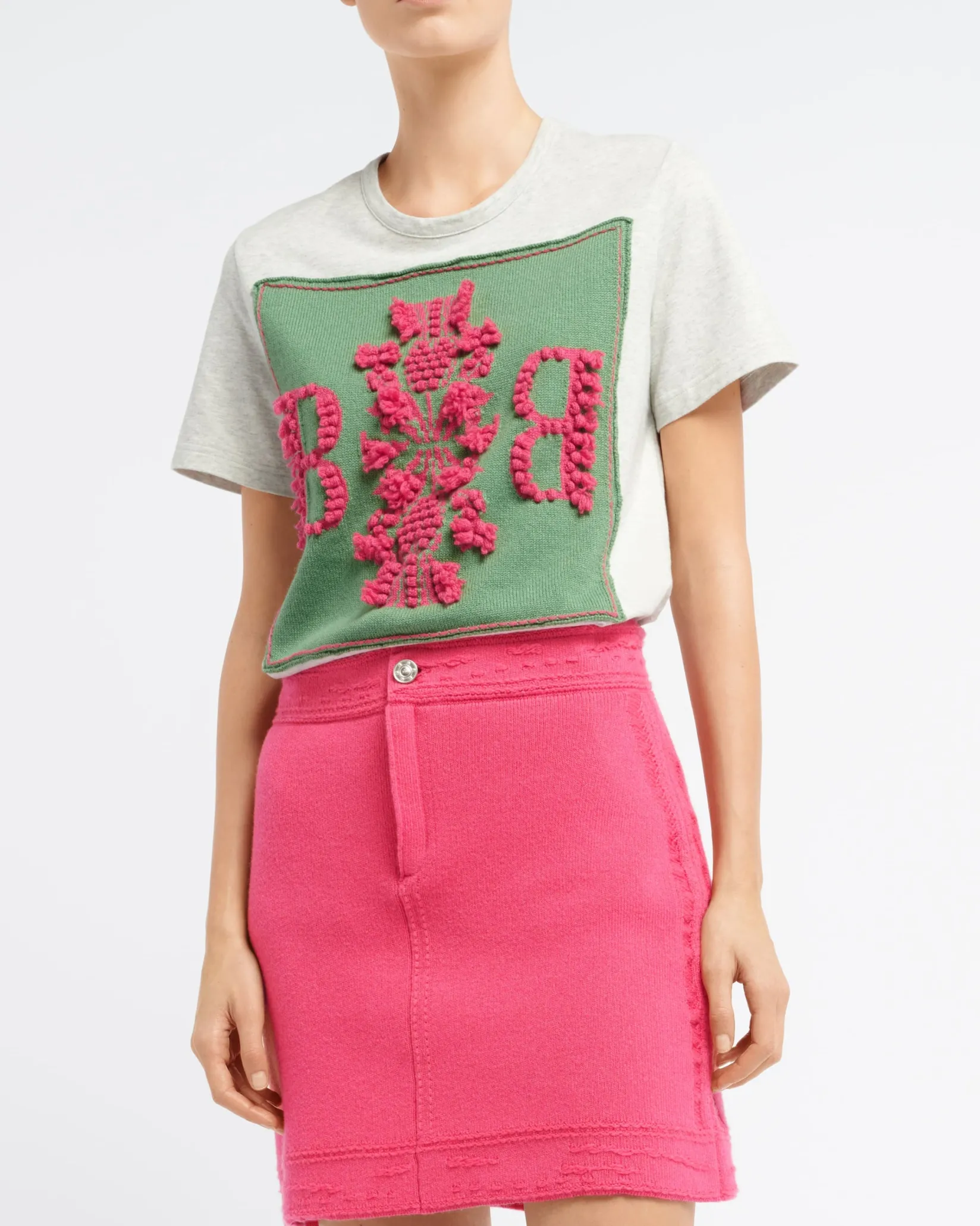 Women Barrie T-shirt with logo cashmere patch