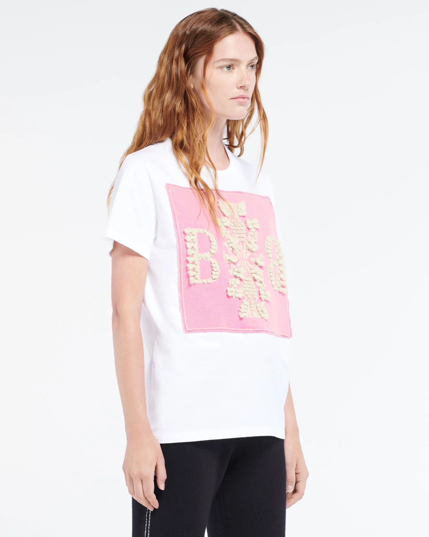 Women Barrie T-shirt with logo cashmere patch