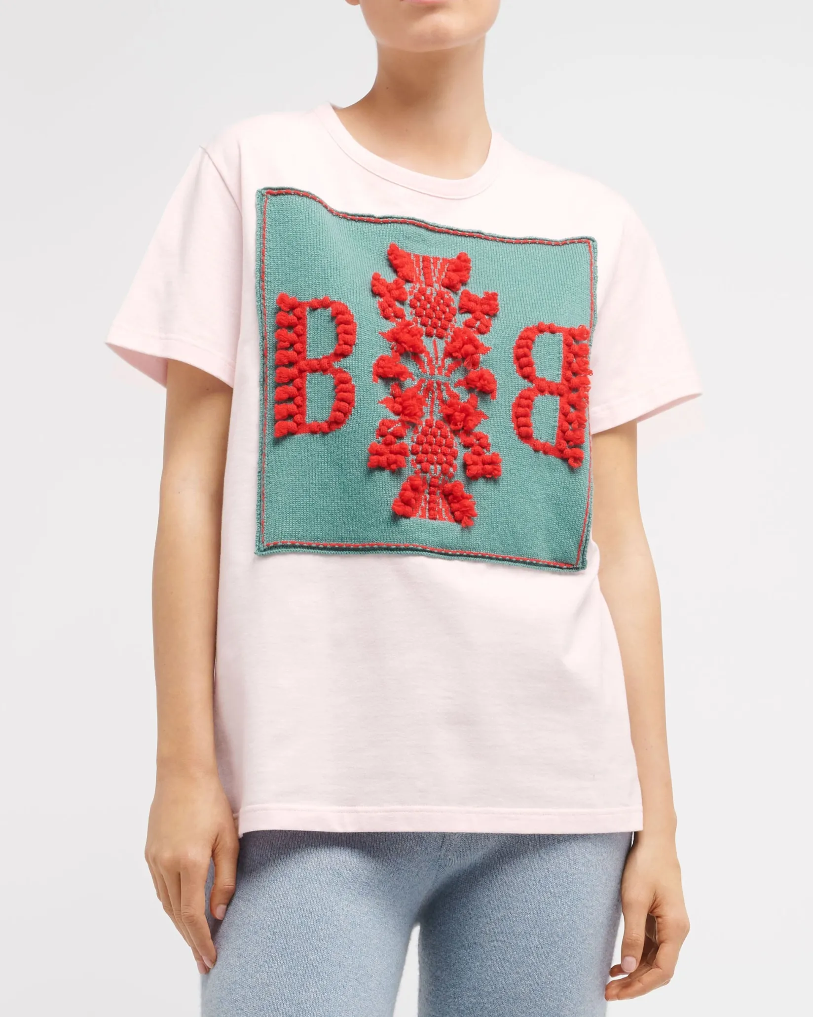 Women Barrie T-shirt with logo cashmere patch