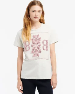 Women Barrie T-shirt with logo cashmere patch