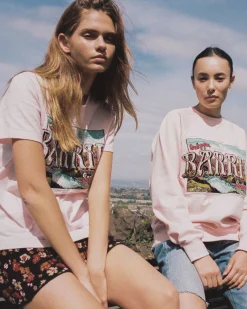 Women Barrie T-Shirt with Greetings patch in cashmere