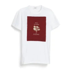Women Barrie T-shirt with printed cashmere patch