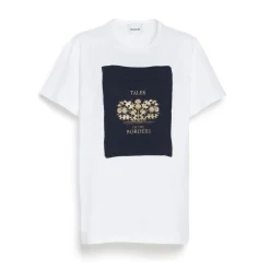 Women Barrie T-shirt with printed cashmere patch