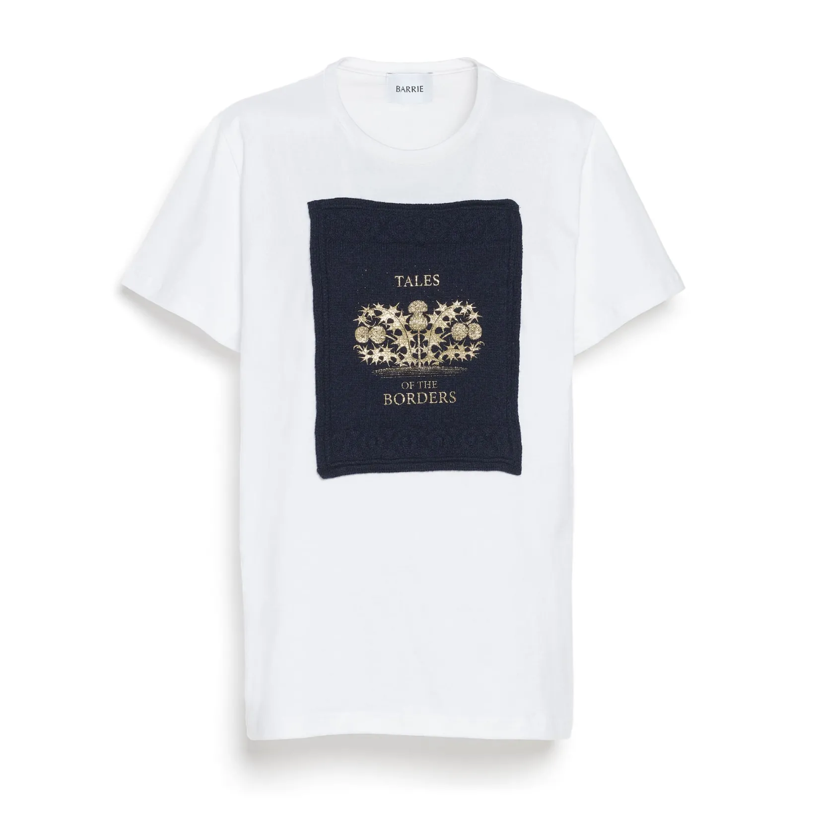 Women Barrie T-shirt with printed cashmere patch