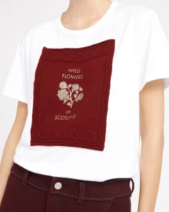 Women Barrie T-shirt with printed cashmere patch