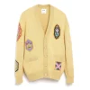 Barrie V-neck cardigan with Scottish symbols in cashmere