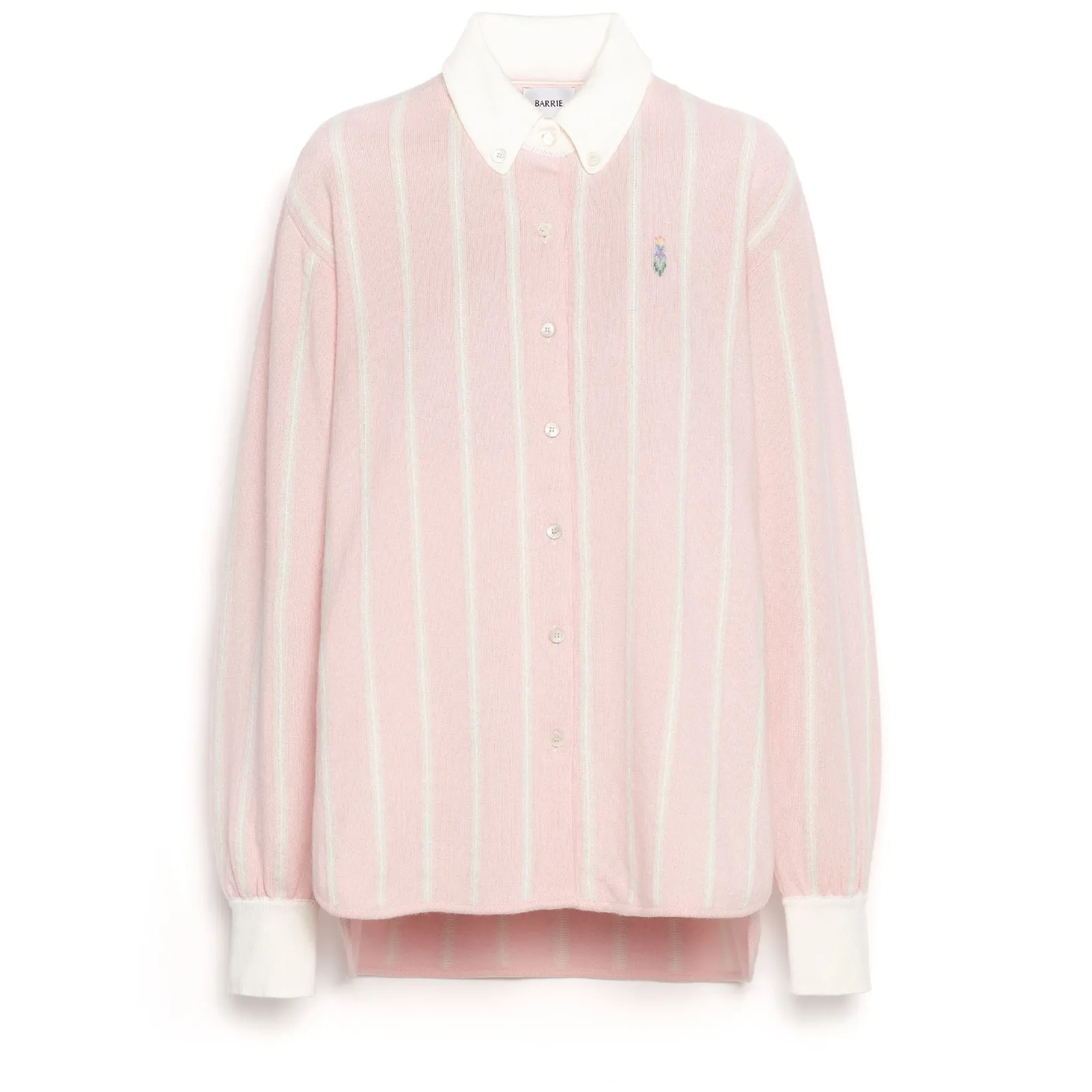Women Barrie Wide striped cashmere and cotton shirt