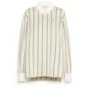 Women Barrie Wide striped cashmere and cotton shirt