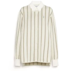 Women Barrie Wide striped cashmere and cotton shirt