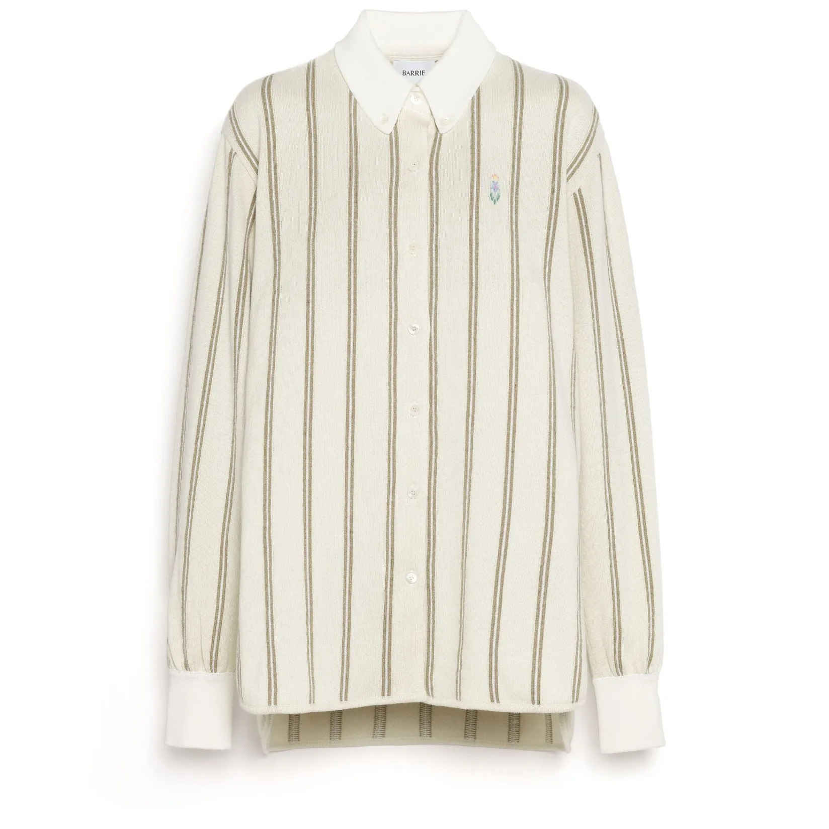 Women Barrie Wide striped cashmere and cotton shirt