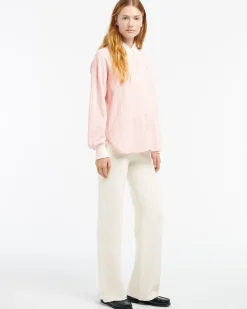 Women Barrie Wide striped cashmere and cotton shirt