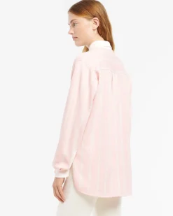 Women Barrie Wide striped cashmere and cotton shirt