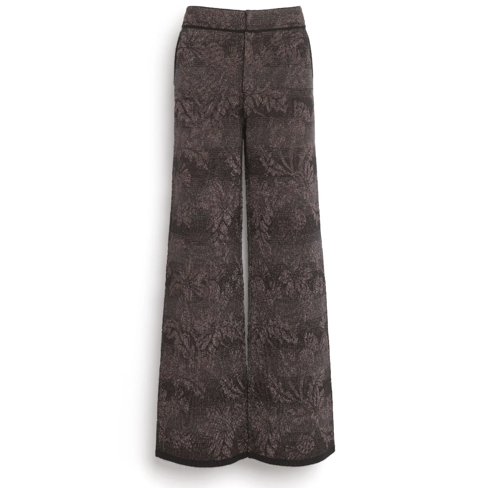 Women Barrie Wide-leg cashmere trousers with thistle motif