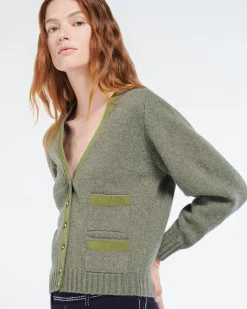 Women Barrie Wool cardigan with ribbon detail