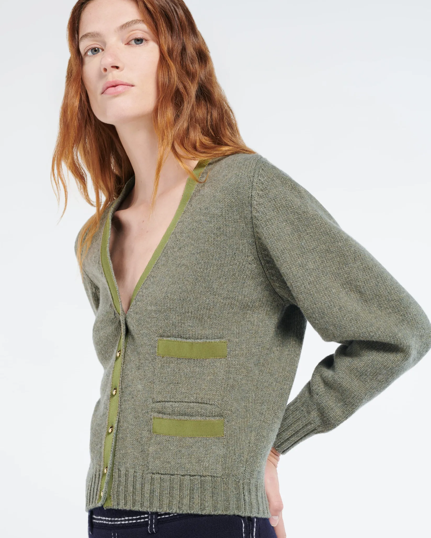 Women Barrie Wool cardigan with ribbon detail