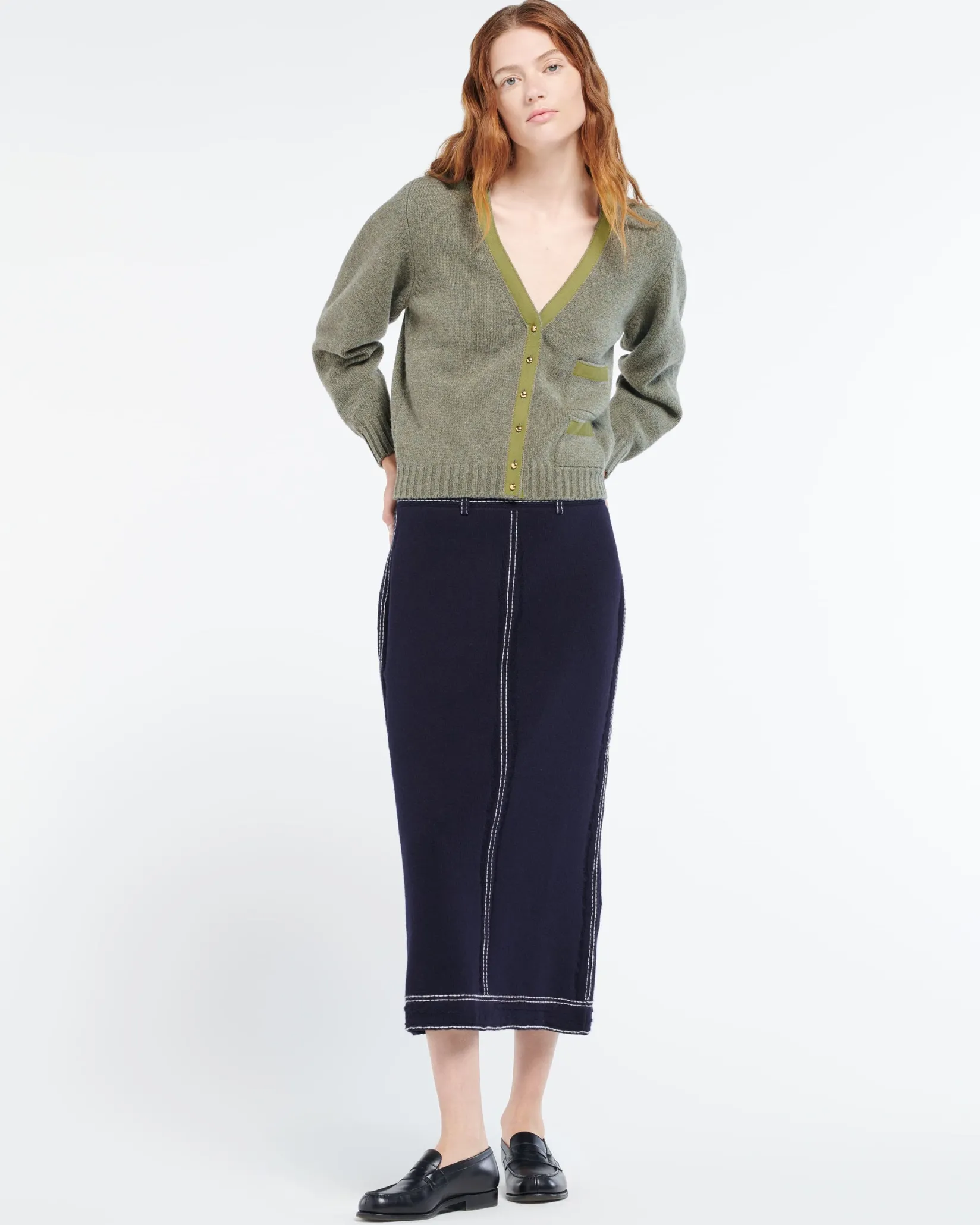 Women Barrie Wool cardigan with ribbon detail