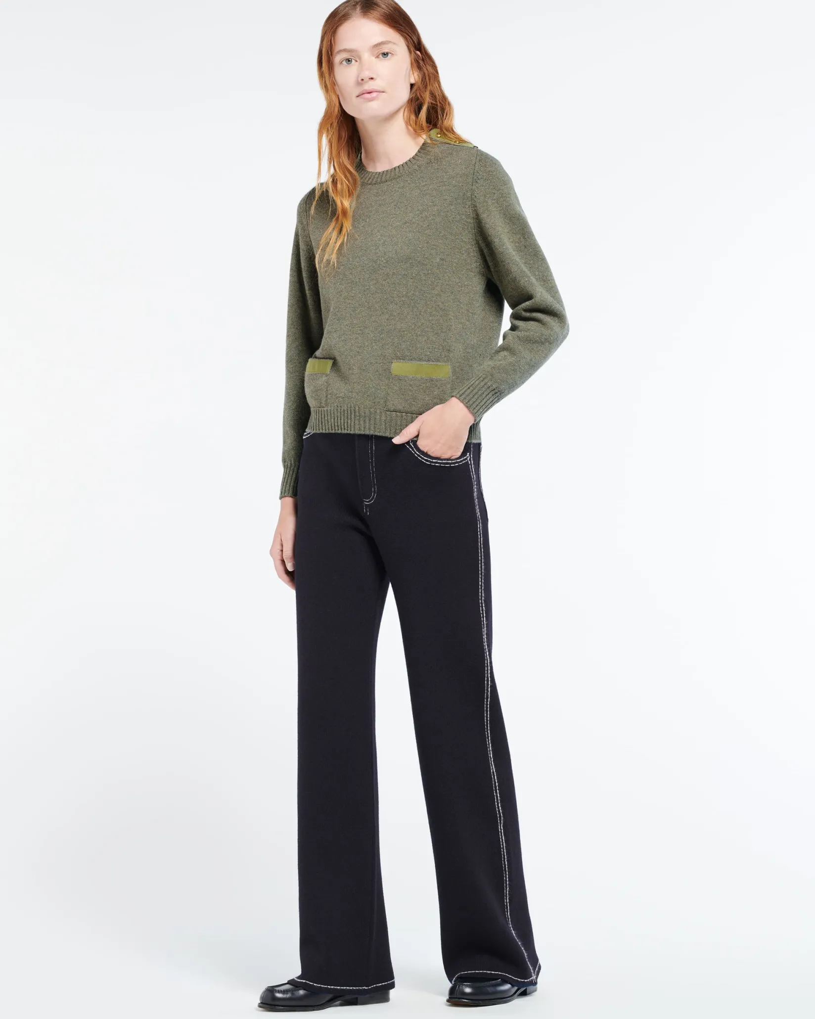 Women Barrie Wool jumper with ribbon detail